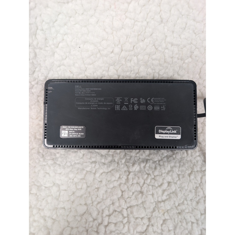 Dell Universal Dock D6000 USB-C USB 3.0 4K Triple Display Station 130W Adapter - Picture 4 of 7